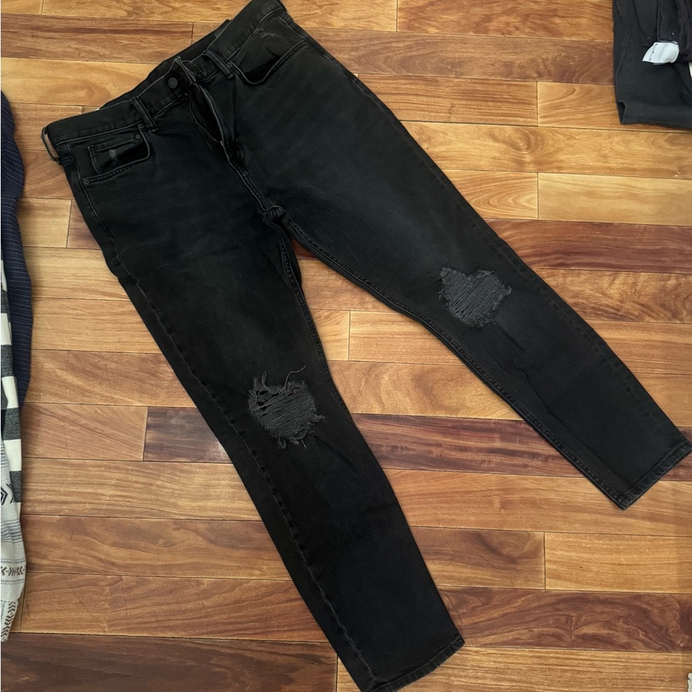 H&M Men's Black Distressed Skinny Jeans